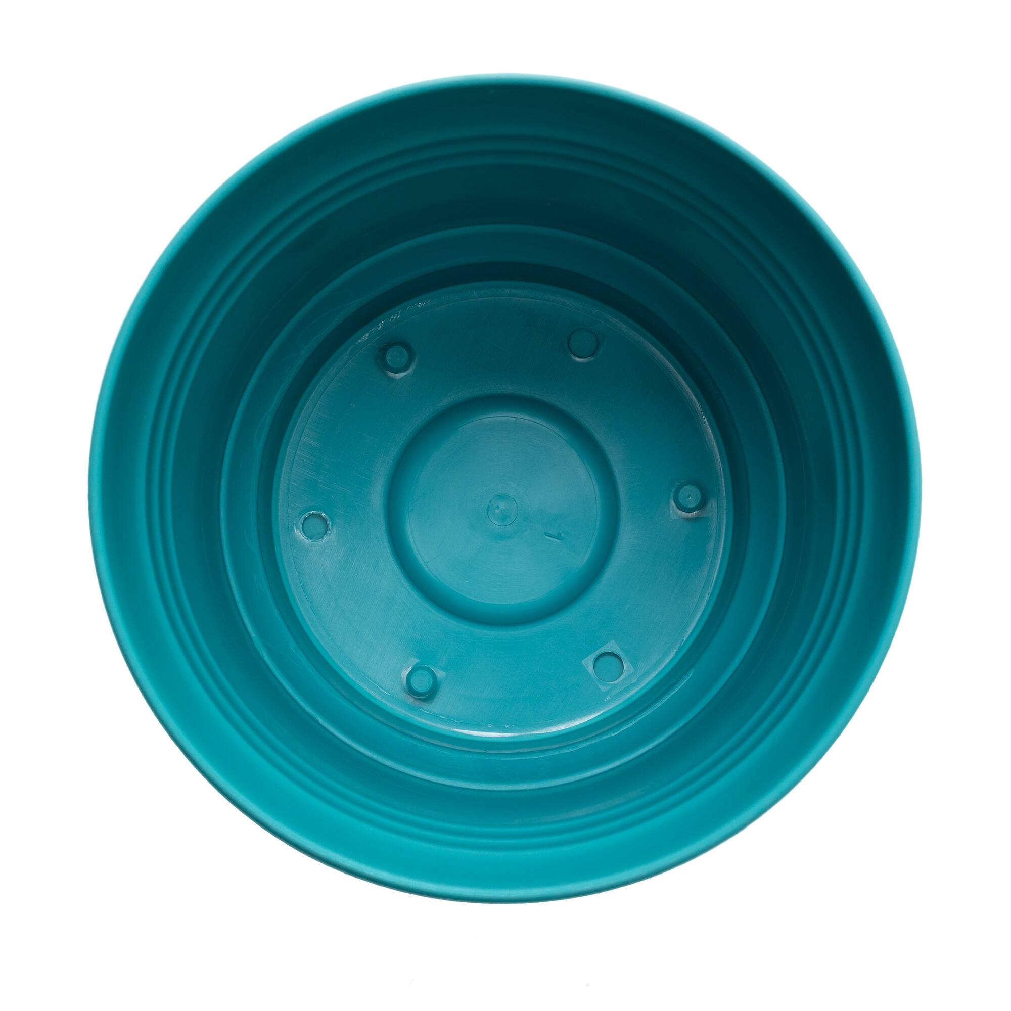 Alt View 1. Bloem - Bermuda Teal 12" - Saturn Pot Planter.