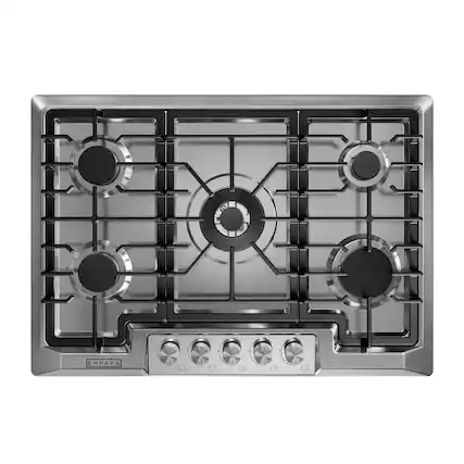 Front. Empava - 30 in. 5 Burners Recessed Gas Cooktop - Stainless Steel.