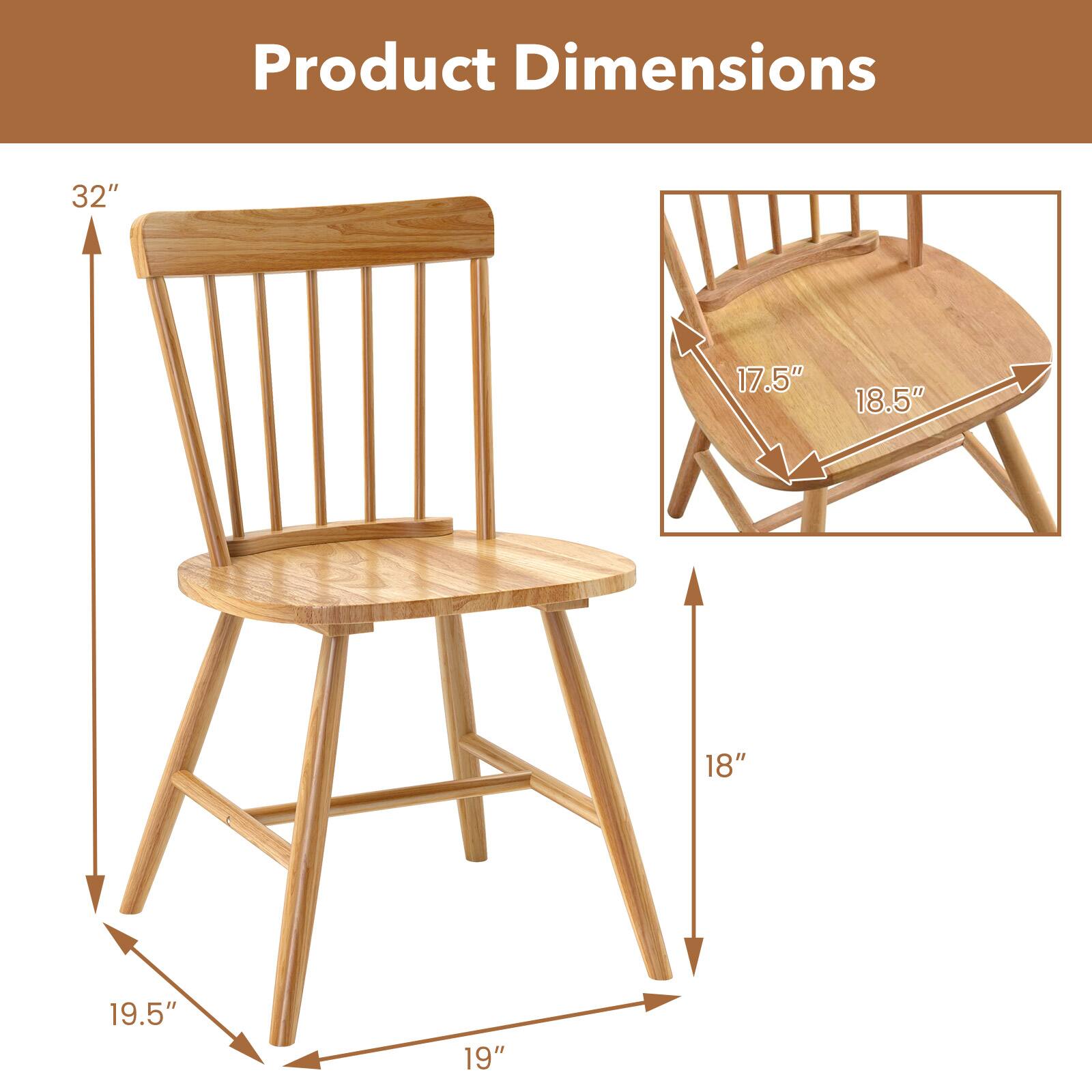 Product Dimensions

- Height: 32"
- Seat Depth: 17.5"
- Seat Width: 18.5"
- Seat Height: 18"
- Width: 19"
- Depth: 19.5"