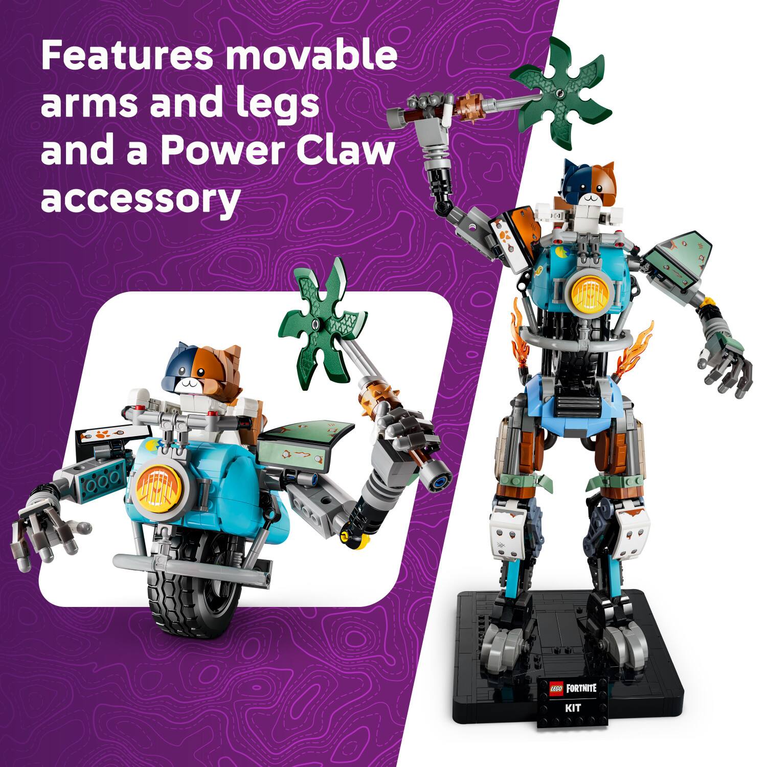 Features movable arms and legs and a Power Claw accessory