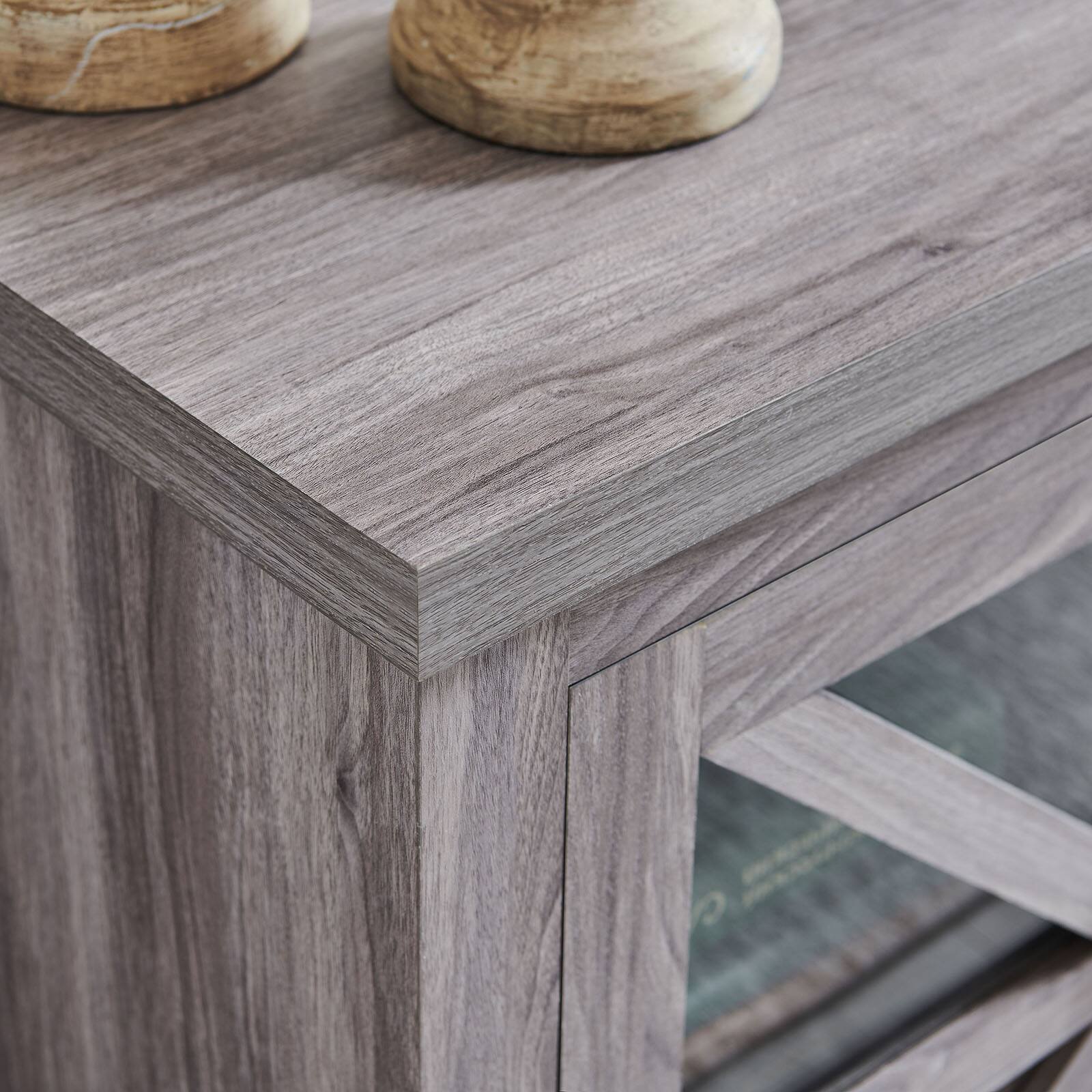 Alt View 5. Chateau Abodes - 75" Fireplace TV Stand with 44" Electric Fireplace for up to 80" TVs - Gray Firewood.