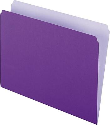 Front. Pendaflex - Two-Tone Recycled File Folder, Straight Cut, Letter Size, 100/Box - Lavender.