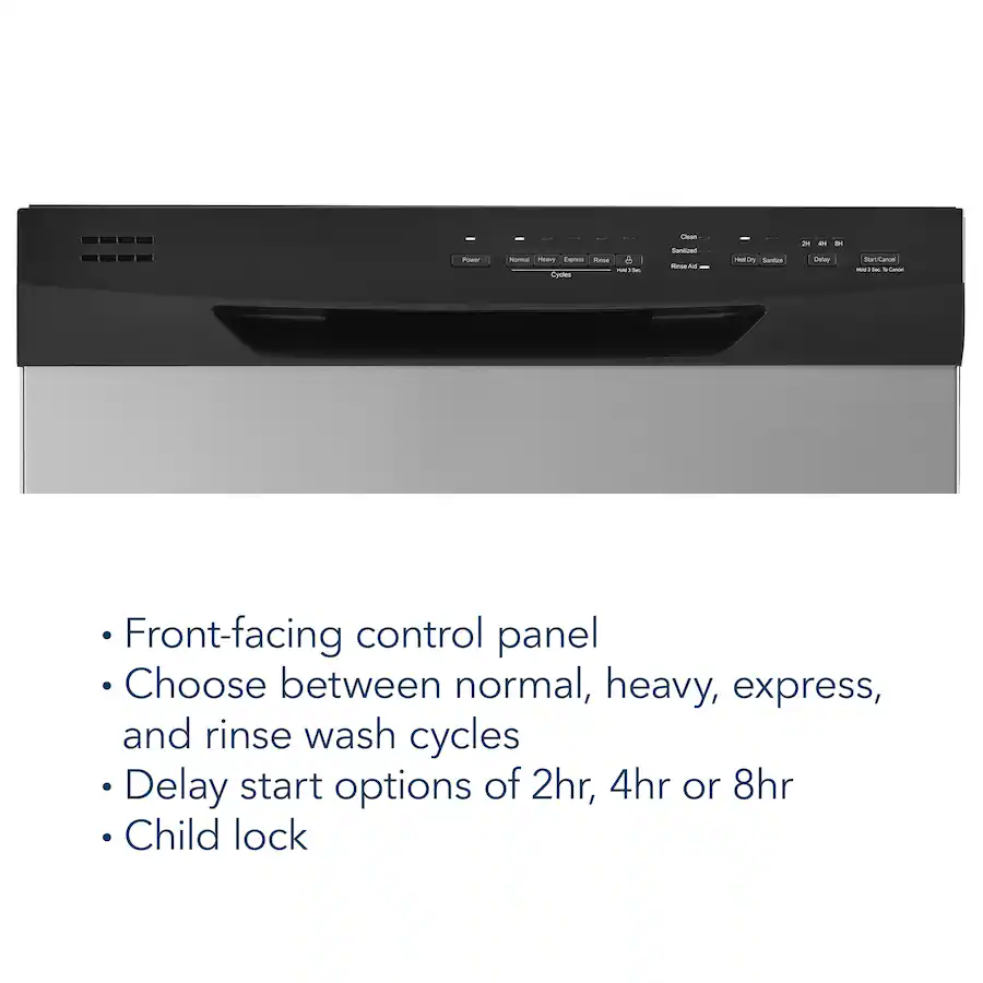 Insignia™ 24” Front Control Built In Dishwasher with Sensor Wash ...