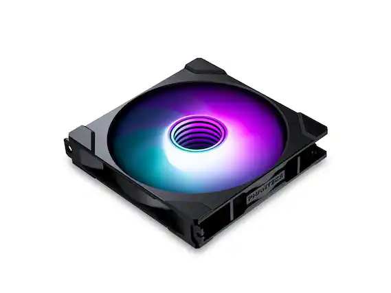 Front. Phanteks - Phanteks M25-140 Gen2 Reversed Blade 140mm ARGB Fan, Unified Frame, Infinity Mirror Hub, Black - Black.