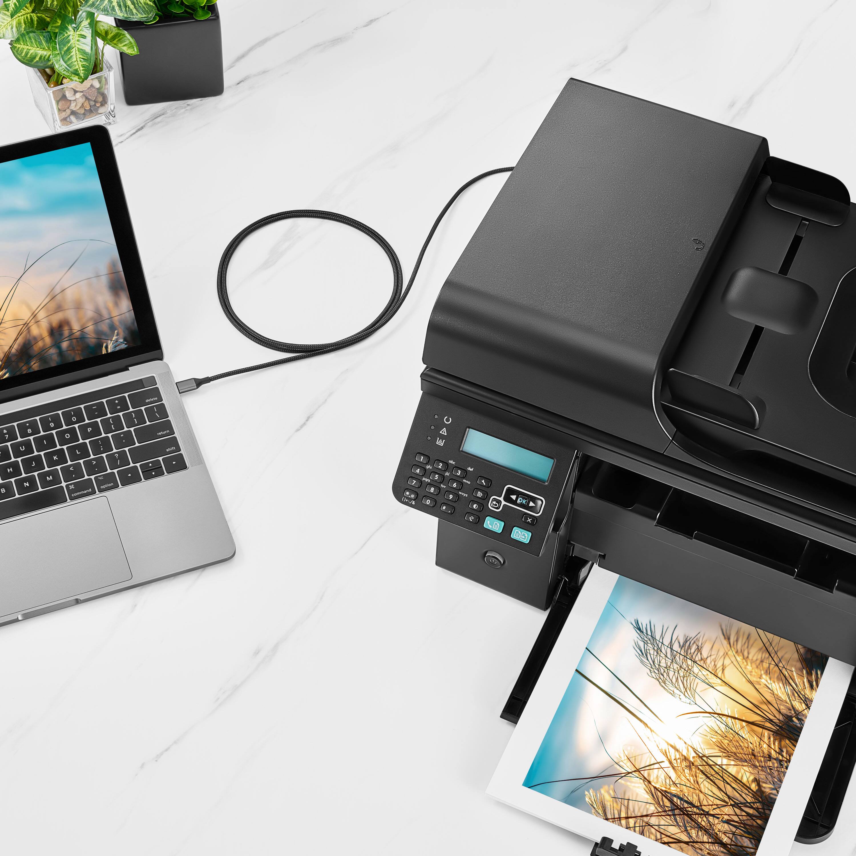 Alt View 1. Insignia™ - 6-Foot USB-C to USB-B Printer Cable - Black.