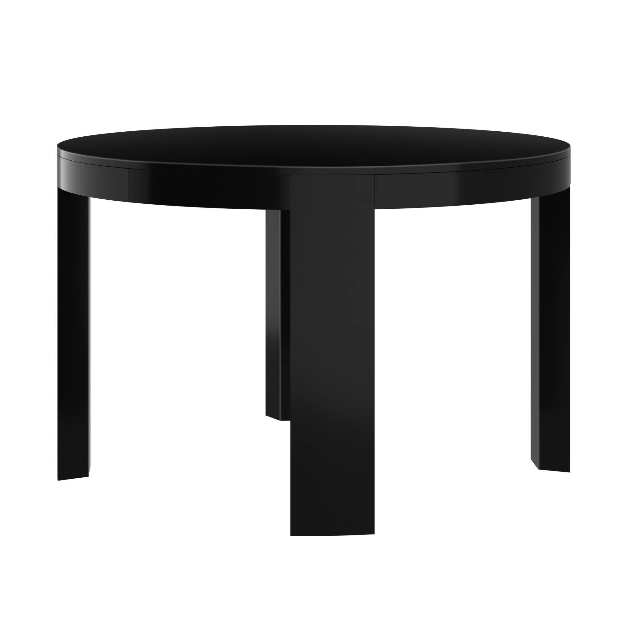 Alt View 2. Plank+Beam - Contour Round Dining Table (47in x 47in / 1194mm x 1194mm), Black - Black.