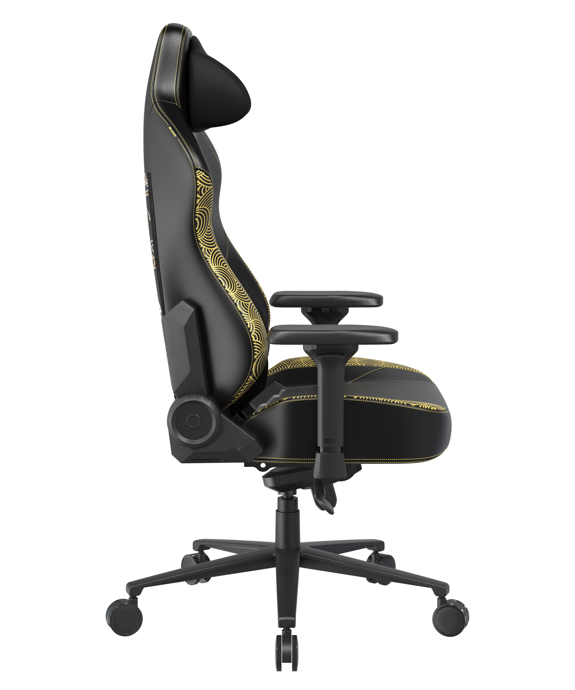 Left. DXRacer - DXRacer Craft XL Series Gaming Chair – PU Leather, Koi Edition, Ergonomic Recliner with 4D Armrests & Magnetic Headrest - Black.