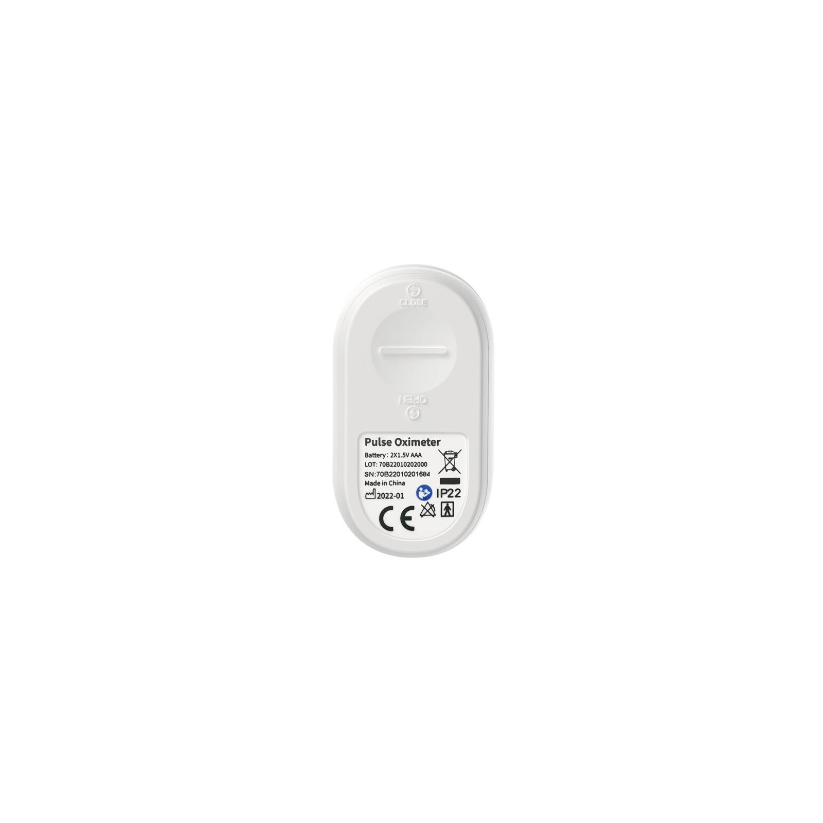 Pulse Oximeter Battery: 2X1.5V AAA  
LOT: 70822010202000  
SN: 70B22010201684  
Made in China  
2022-01  
IP22  
CE