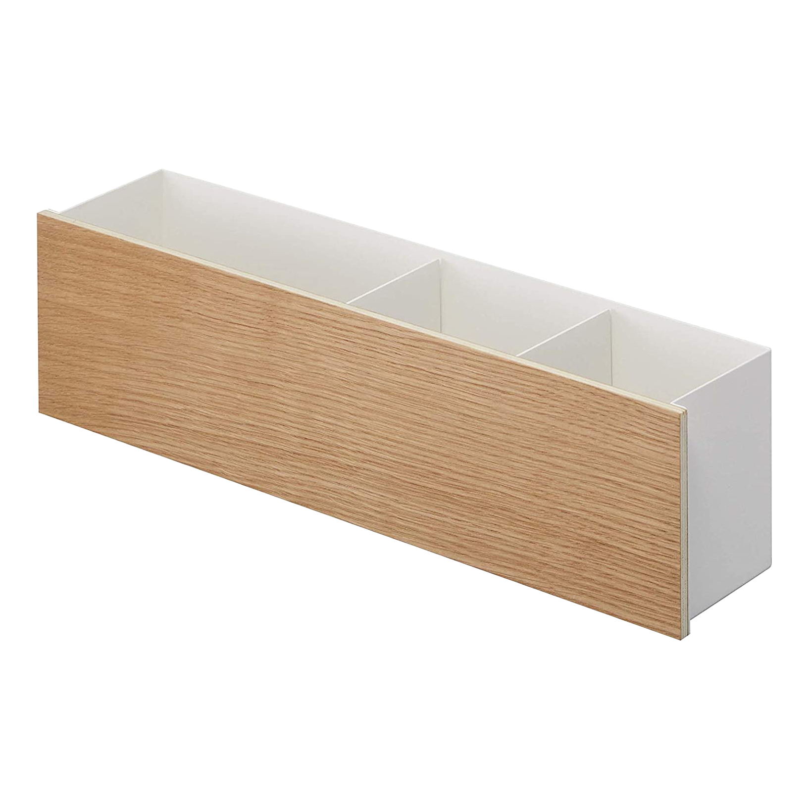 Angle. Yamazaki Home - Desk Organizer - Large - Steel + Wood.
