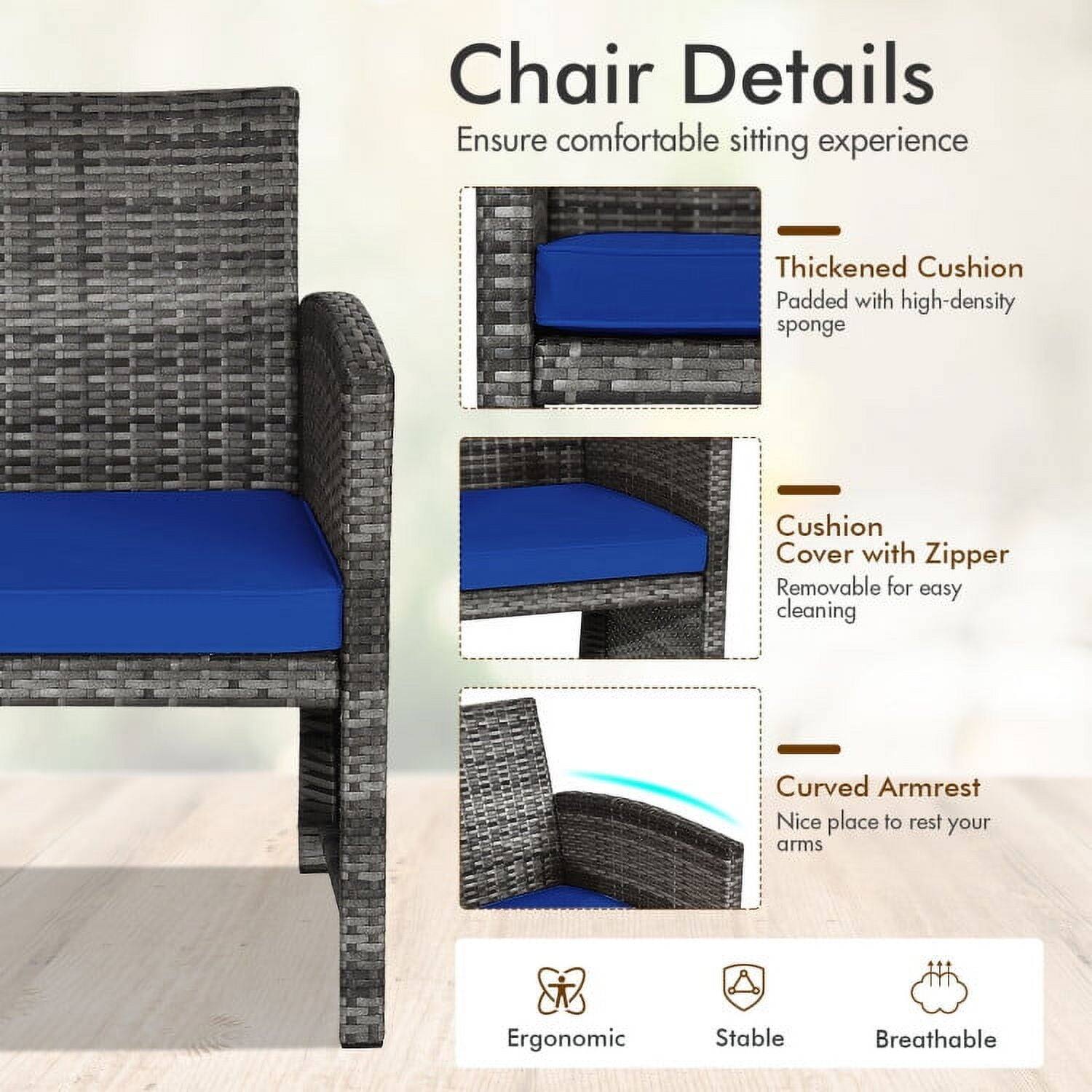 Chair Details  
Ensure comfortable sitting experience  

- Thickened Cushion  
  Padded with high-density sponge  

- Cushion Cover with Zipper  
  Removable for easy cleaning  

- Curved Armrest  
  Nice place to rest your arms  

Ergonomic  
Stable  
Breathable