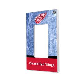 Keyscaper - Detroit Red Wings Wordmark Single Rocker Lightswitch Plate - Multicolor