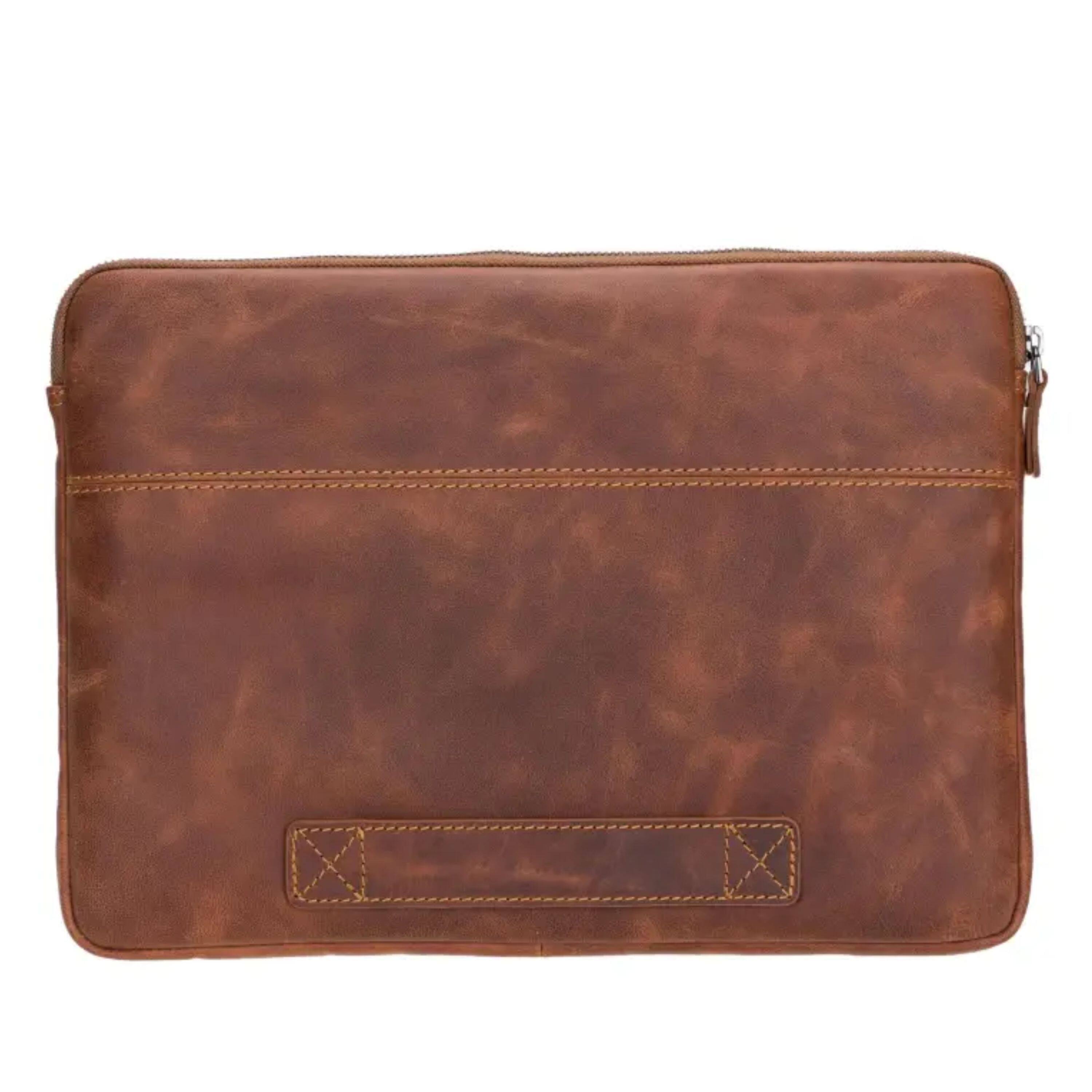 Angle. Kitcheniva - 16" Leather Tablet Case Sleeve For iPad MacBook Tiguan Brown - Tiguan Brown.