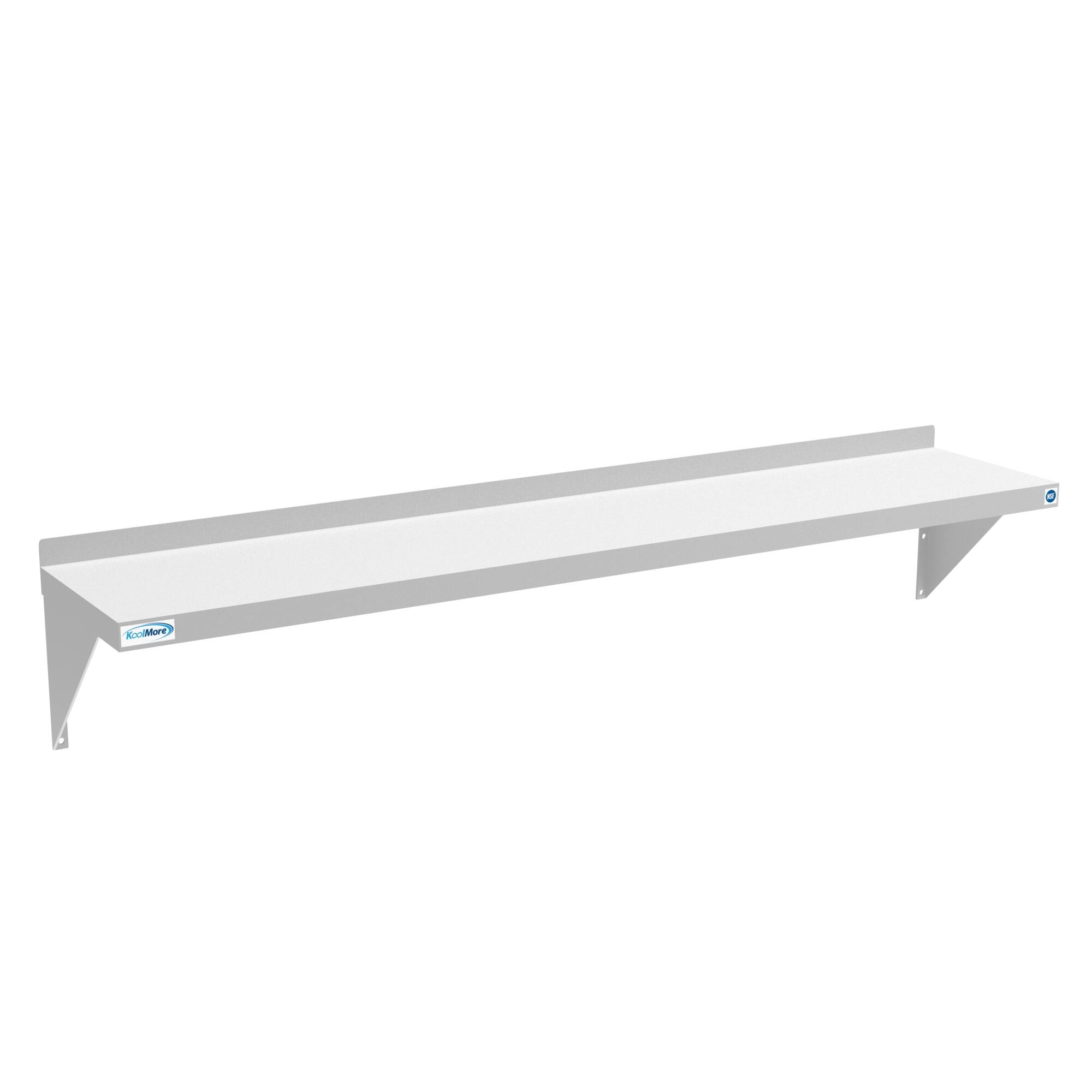 Back. Koolmore - 12" x 60" 18-Gauge Stainless-Steel Heavy Duty Wall Shelf, WMSH-1260. - Stainless-Steel.