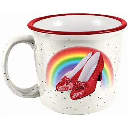 Front. Spoontiques - Spoontiques Wizard of Oz Ruby Slippers Ceramic Camper Mug 14 ounce - White.