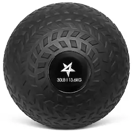 Yes4All - 30Lb Slam Ball, Durable Sand Filled Workout Weight Ball, Black (Tread) - 30 lbs - Obsoleted