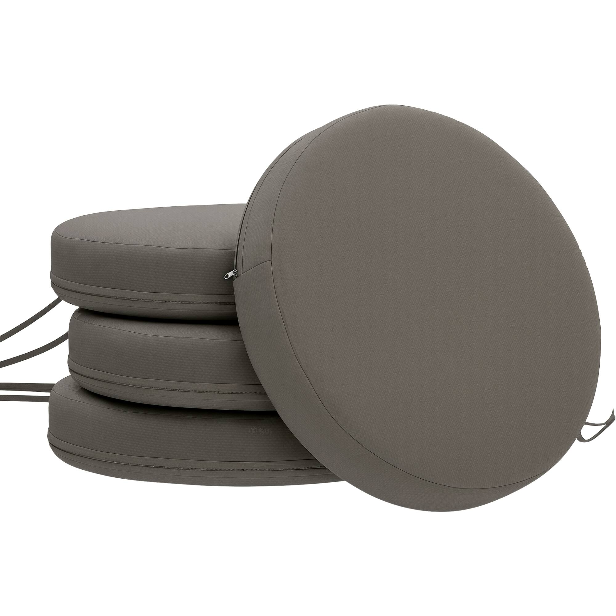 "Outsunny - Outdoor Bistro Chair Cushions Set of 4 with Machine Washable Cover, 15"" x 15"" x 3"" Thick Round Seat Cushions - Dark Gray" price history on PriceWatchPro