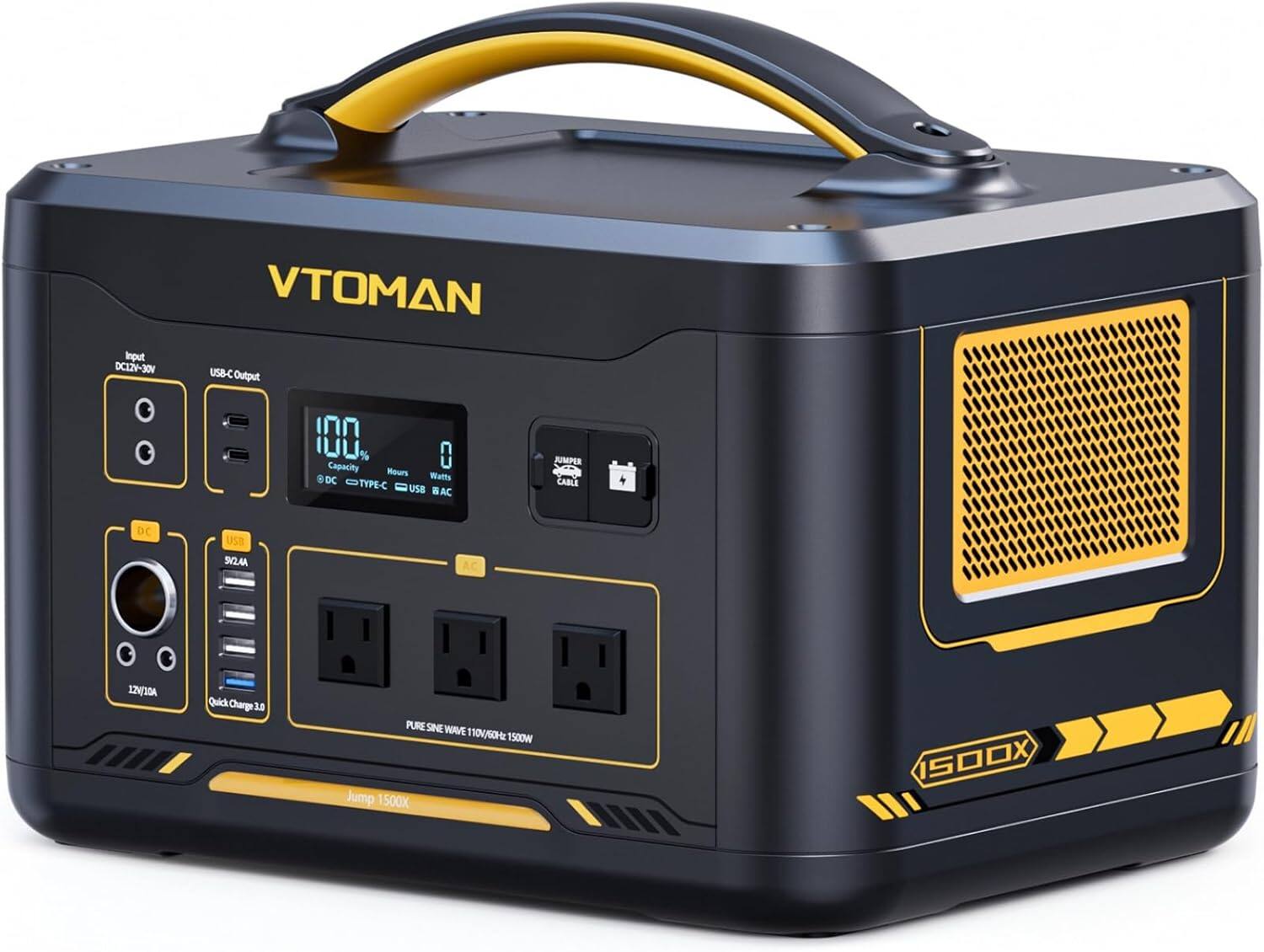 VTOMAN - Jump 1500X Portable Power Station & Jump Starter 828Wh LiFePO₄ 1500W Solar Generator 100W USB-C (828 Wh Capacity) price history on PriceWatchPro