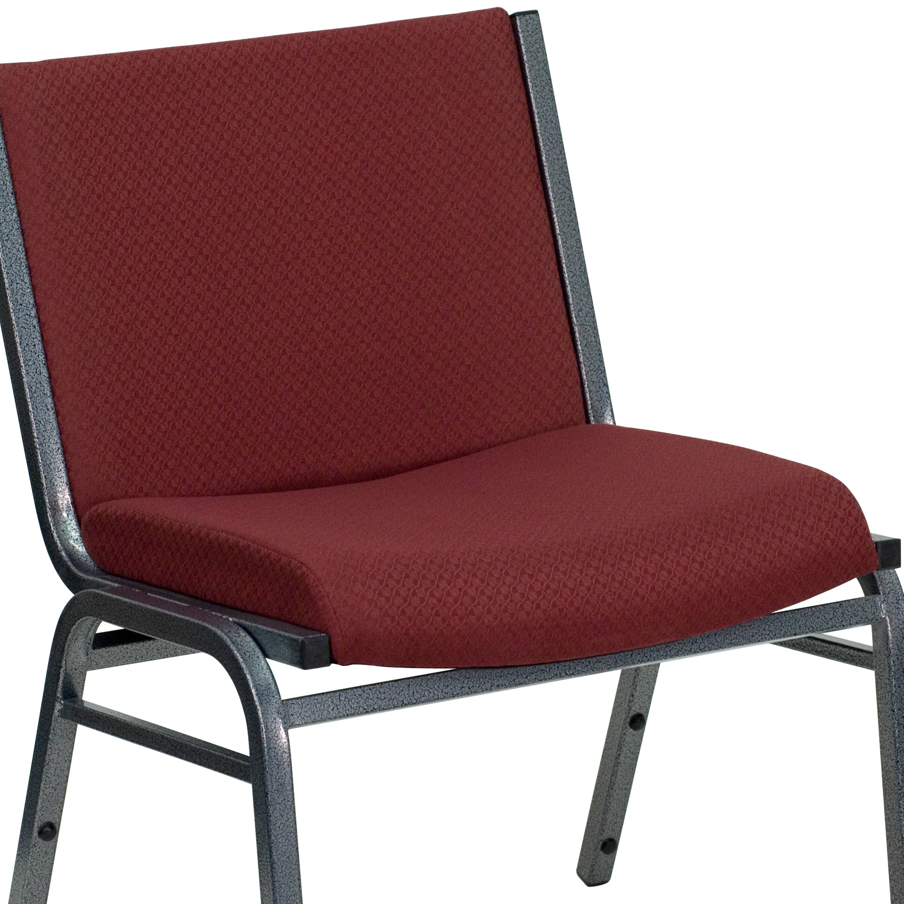 Alt View 8. Emma + Oliver - 1000 lb. Big & Tall Fabric Stack Chair - Burgundy.