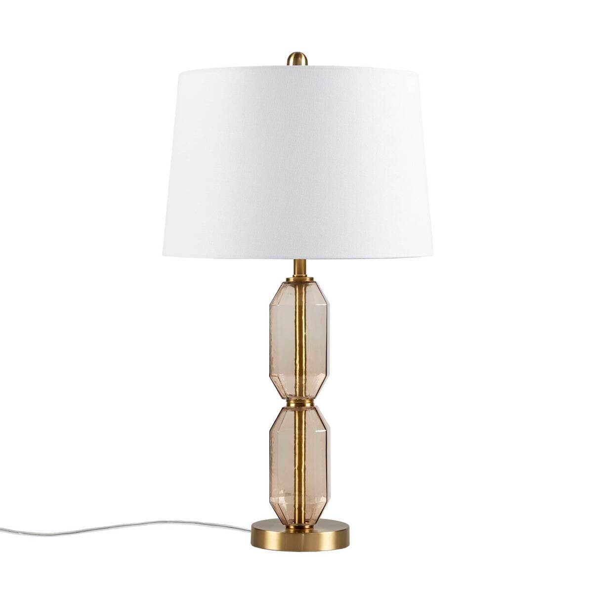 Luckbyte - Brown Faceted Brown Glass Table Lamp