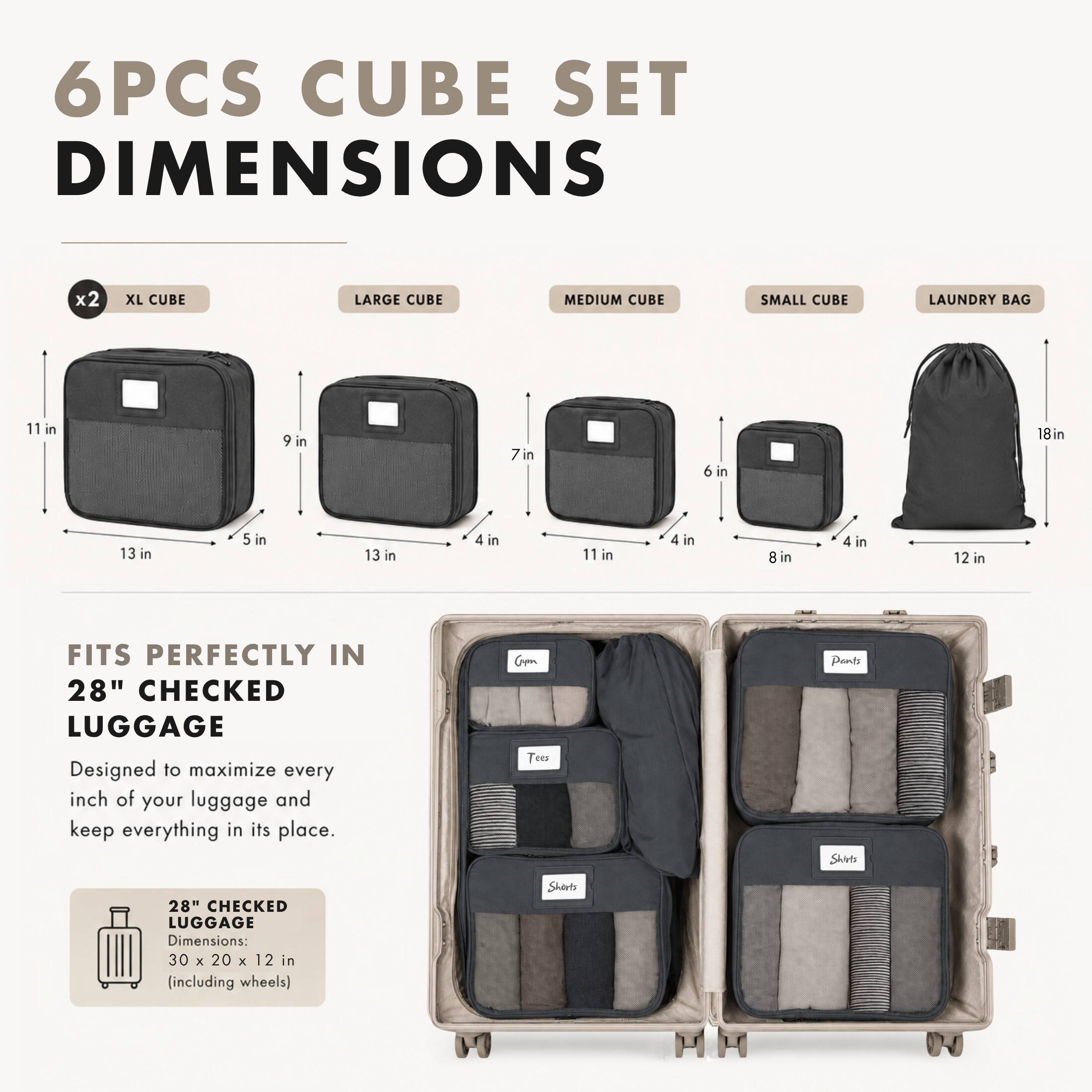 Hynes Eagle Structured 6 Piece Packing Cube Set Gray - Best Buy
