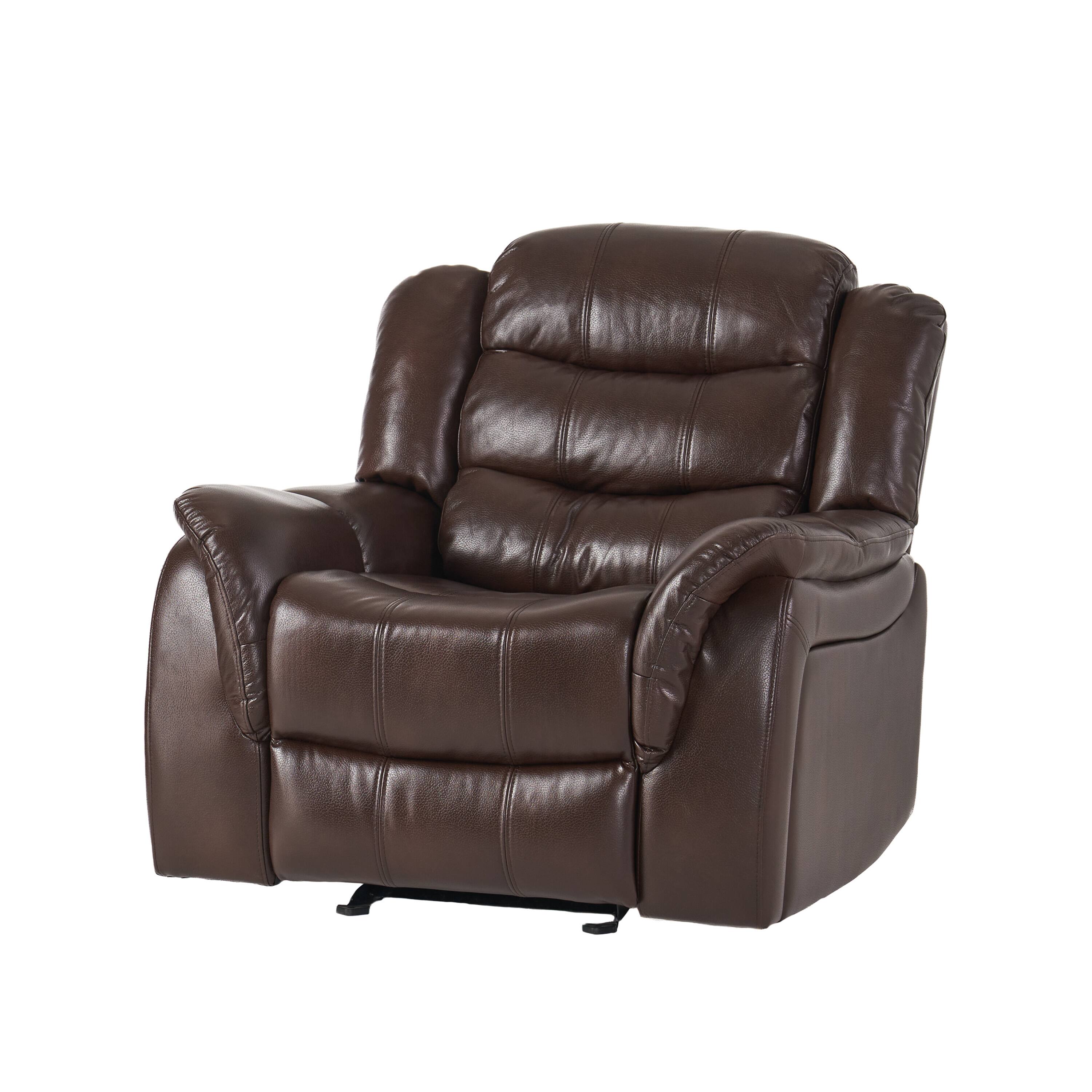 Alt View 5. APRILSOUL - Classic Design Dark Brown Plush Fabric Glider Recliner - Brown.
