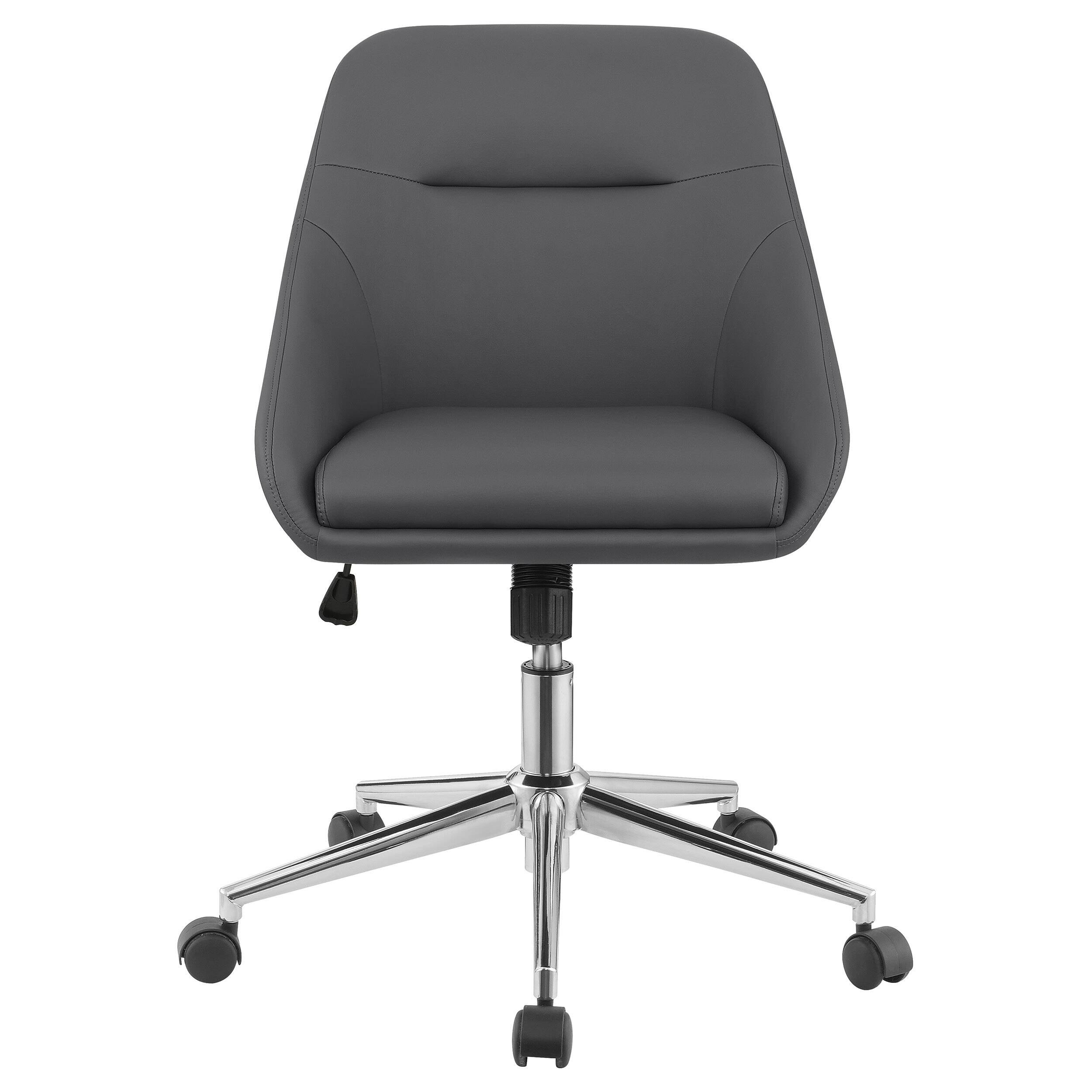 Back. Spaco - Spaco Upholstered Adjustable Home Office Desk Chair, Modern Chair with Smooth Rolling Casters, for Home Office - Grey.