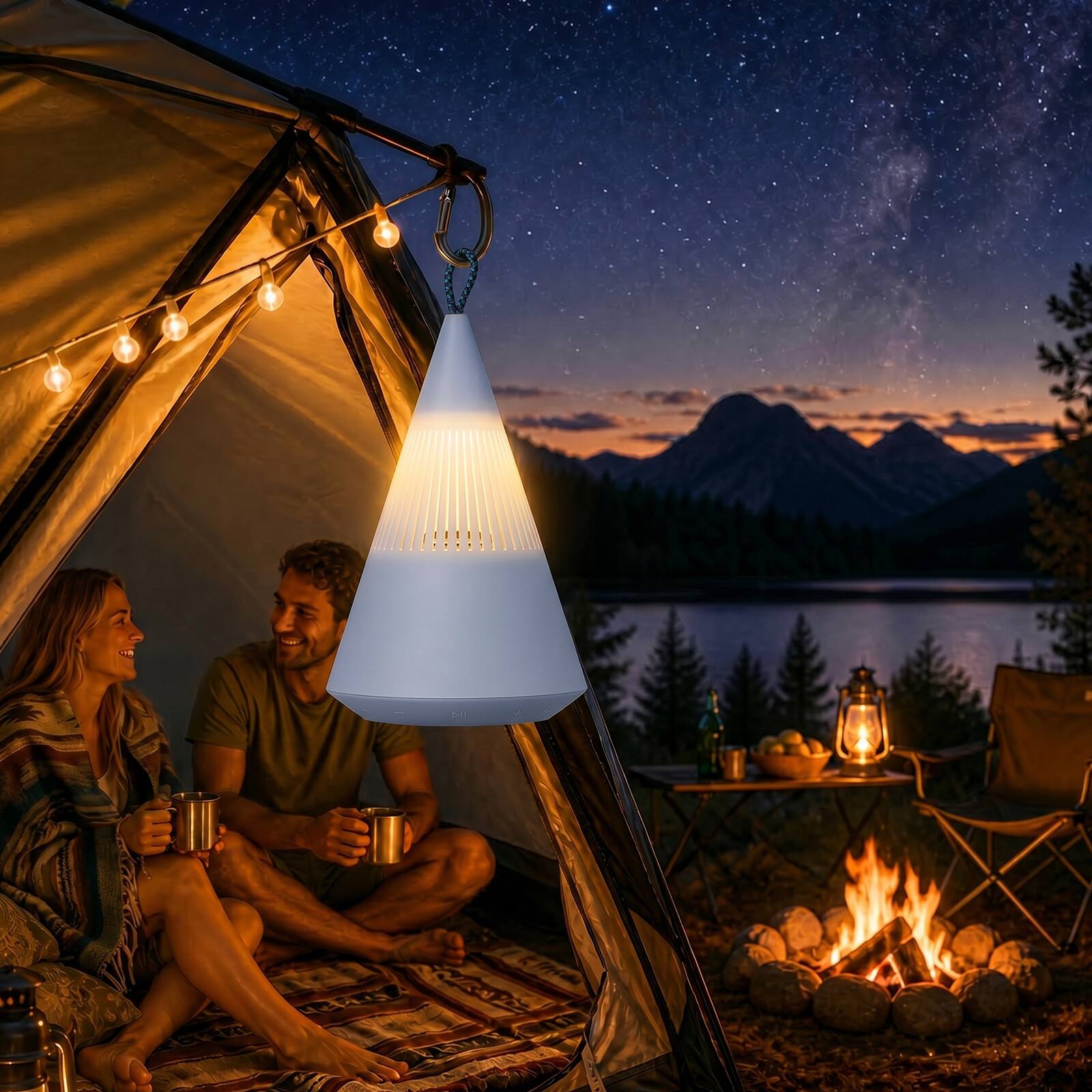 Alt View 2. Anysun - Surround Sound Camping Lamp Bluetooth Speaker.