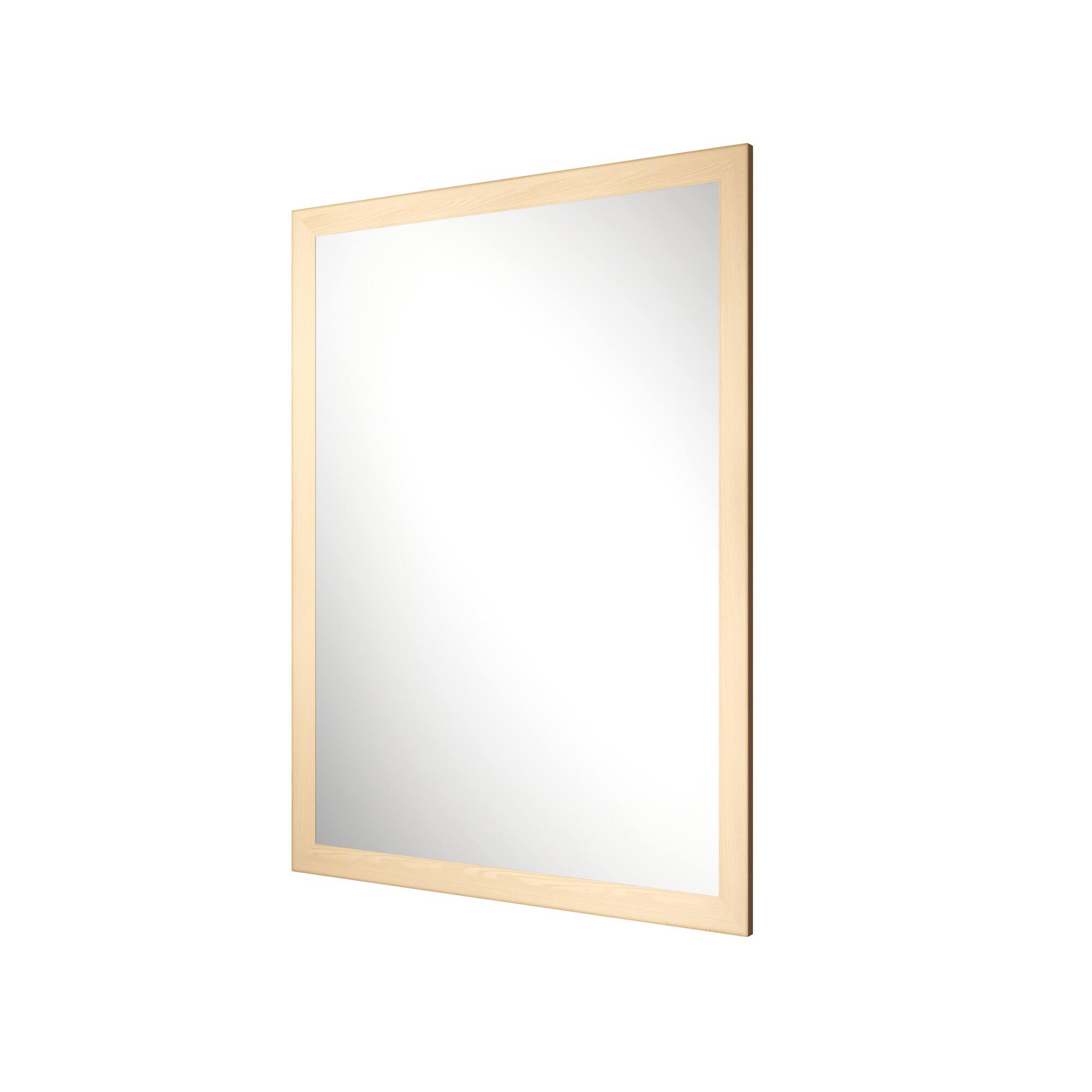 Alt View 1. Boyel Living - 48 in W x 36 in L Dark Wood Grain Rectangular Slanted Edge Aluminum Framed Wall Bathroom Vanity Mirror.