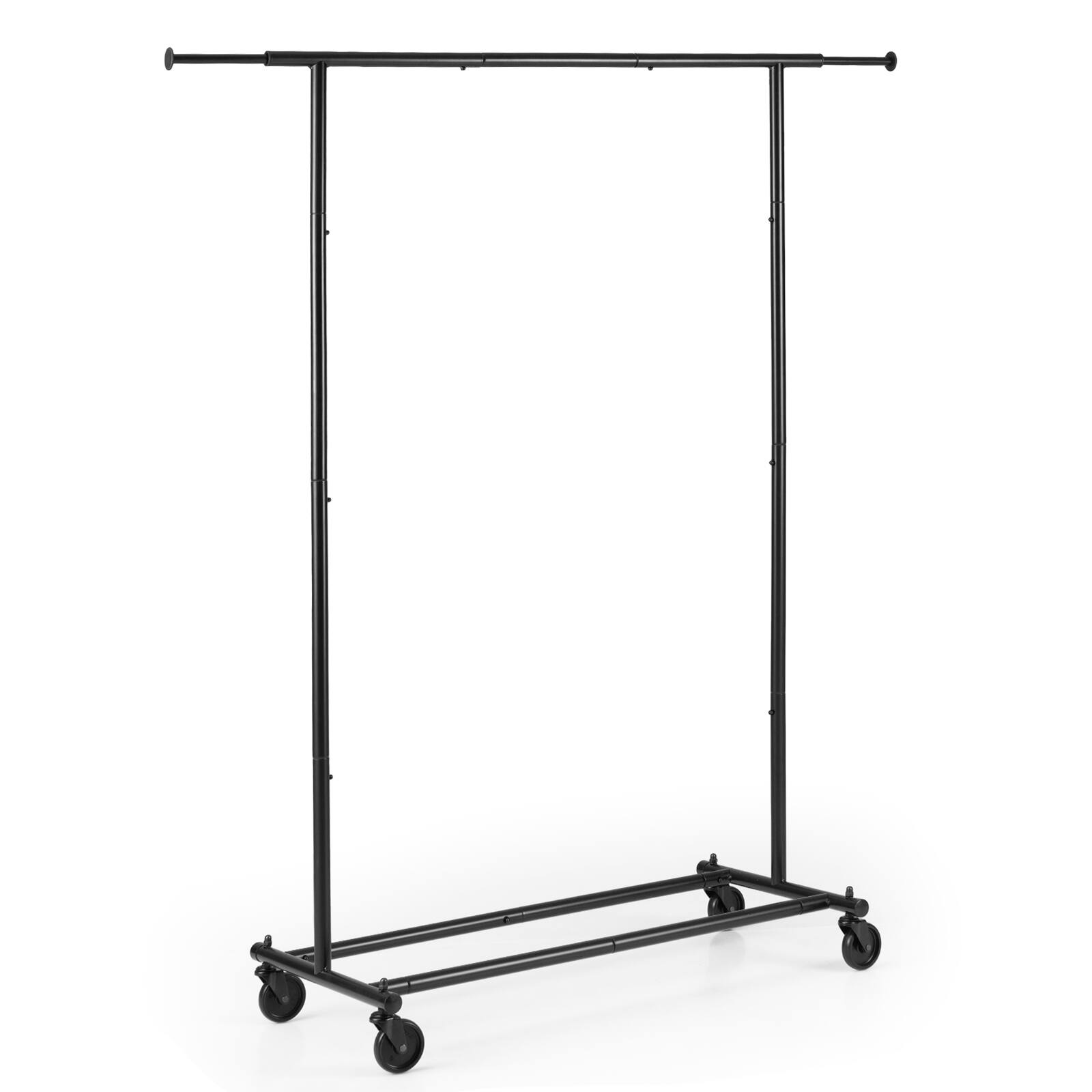 Alt View 9. Costway - Costway Garment Rack with Extendable Rods, Clothes Stand on Wheels for Dressing Rooms - Black.