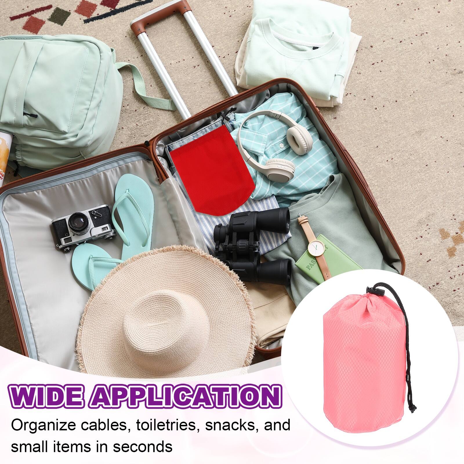 WIDE APPLICATION  
Organize cables, toiletries, snacks, and small items in seconds