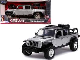 2020 Jeep Gladiator Pickup Truck Top "Fast & Furious" Series 1/24 Diecast Model Car by Jada - Silver With Black
