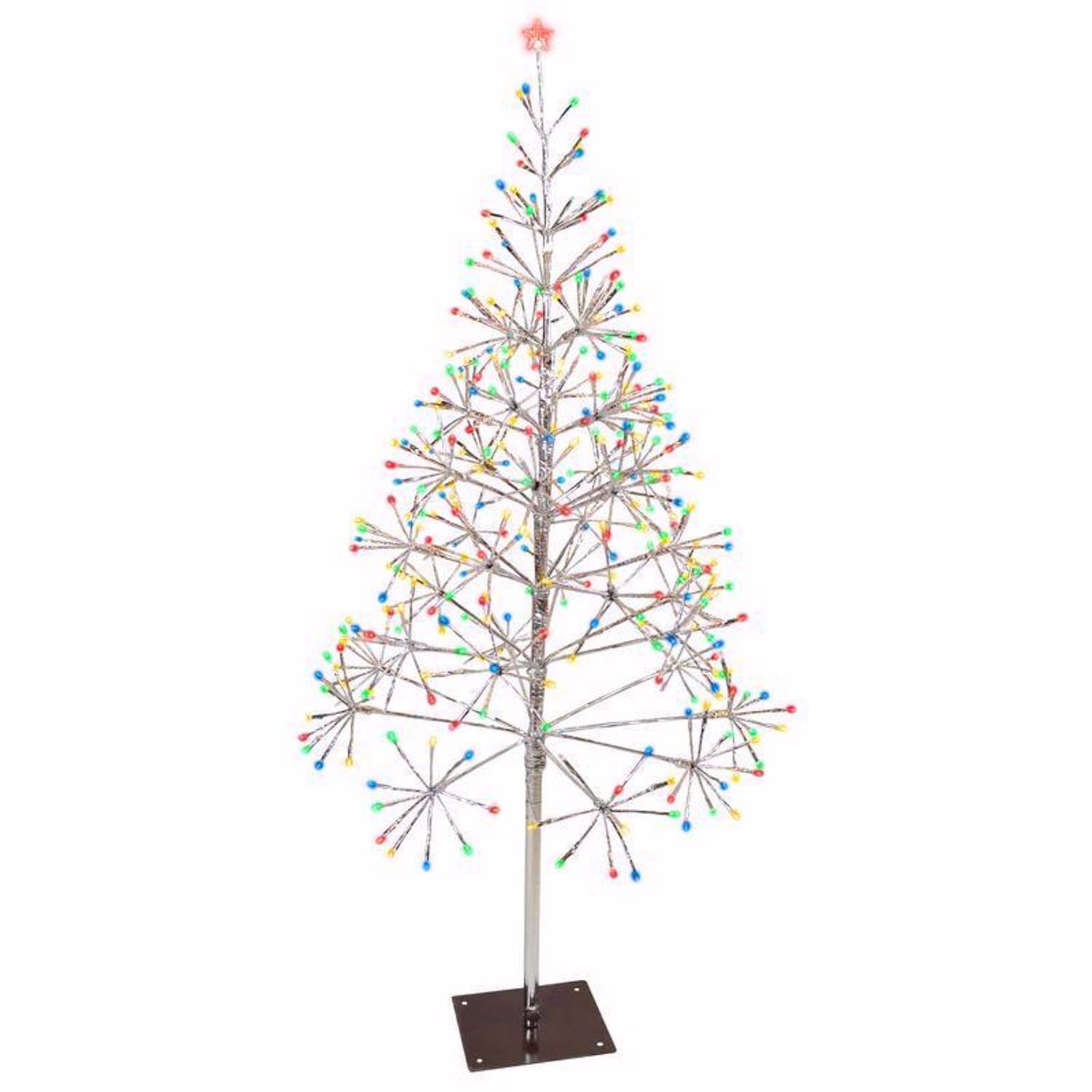 Front. Celebrations - Celebrations Platinum LED Multi Shimmering Tree 4.5 ft. Pathway Decor - Multicolored.