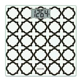 Taylor Precision Products - Digital Glass Bathroom Scale 400-Lb Capacity - Black/White