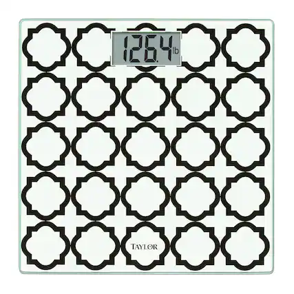 Front. Taylor Precision Products - Digital Glass Bathroom Scale 400-Lb Capacity - Black/White.