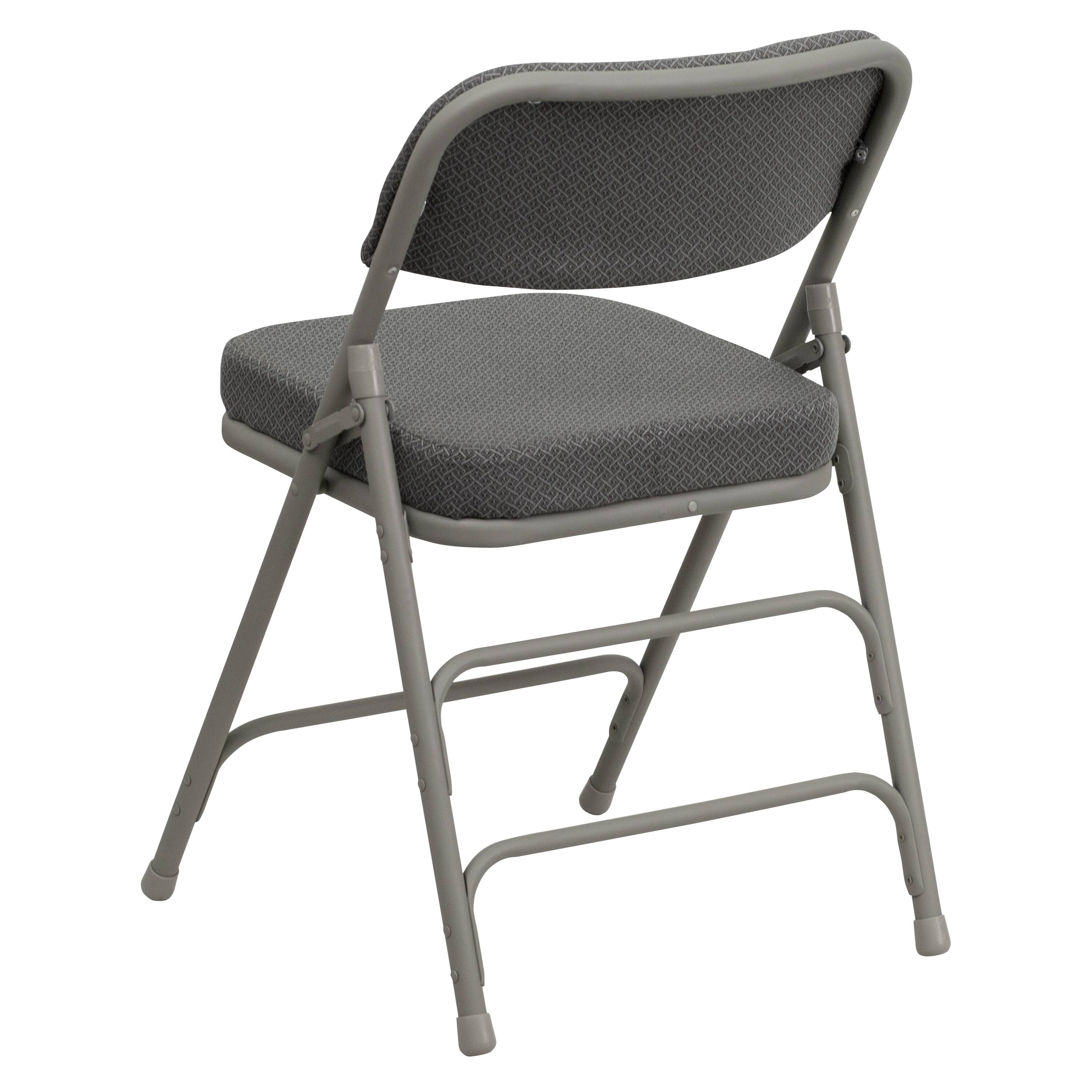 Alt View 5. Emma + Oliver - 4 Pack Home & Office 18.5"W Party Events Padded Metal Folding Chair - Gray Fabric/Gray Frame.