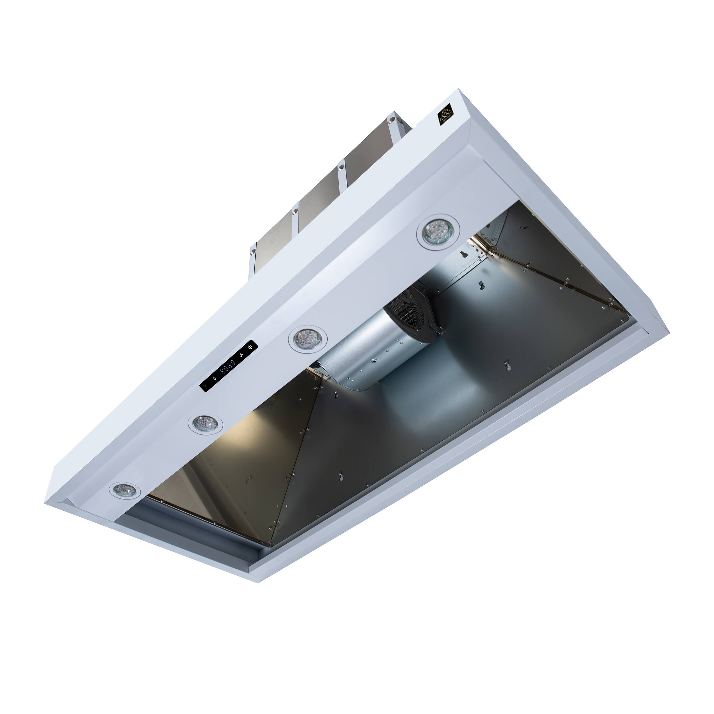 Alt View 2. Forno Appliances - Ambassador 48" Wall Mount Range Hood with Touch Controls, LED Lighting and Remote Control - White with Copper Trim - White/Copper.