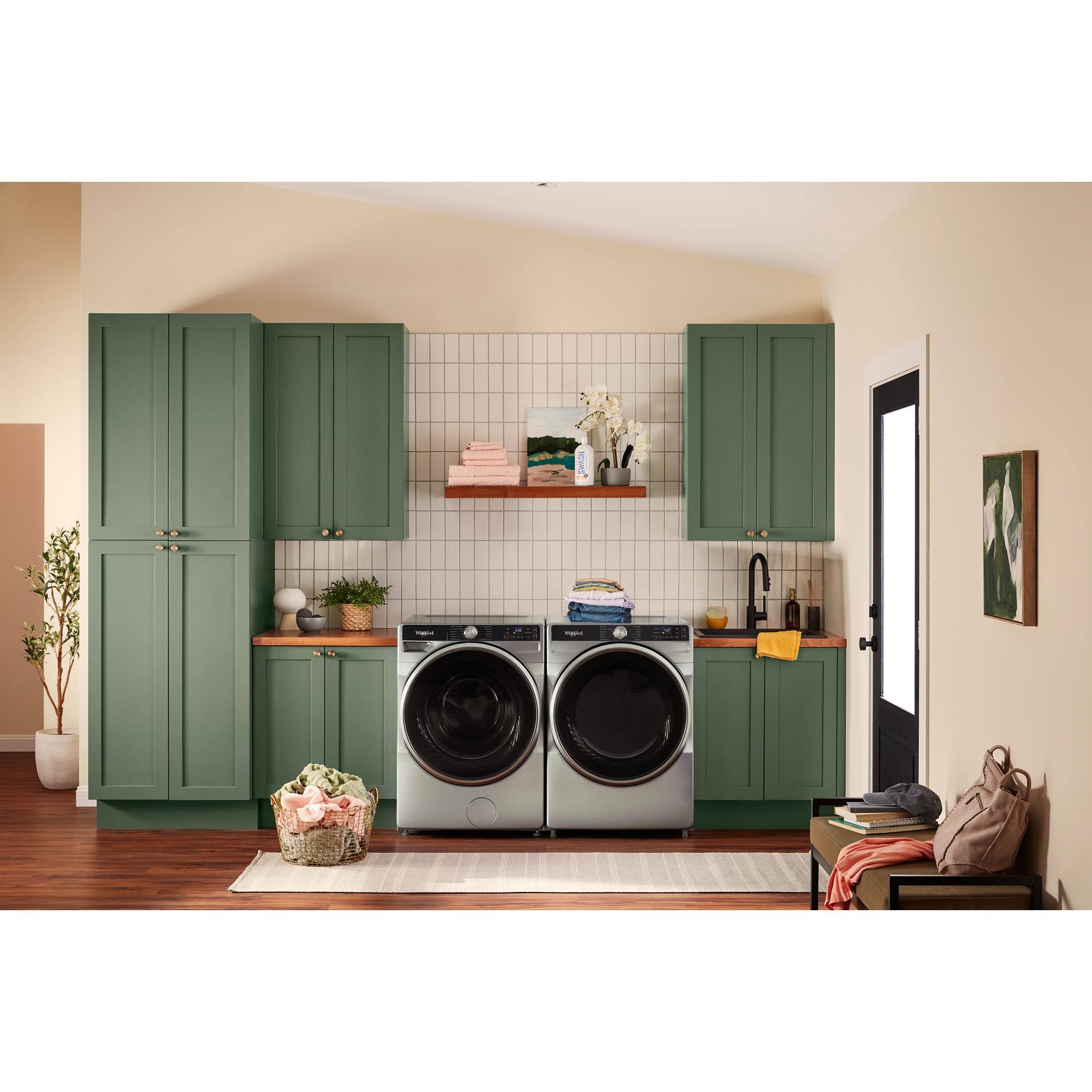 Alt View 14. Whirlpool - 7.4 Cu. Ft. Smart Front Load ENERGY STAR Gas Dryer with Steam Capabilities - Silver.
