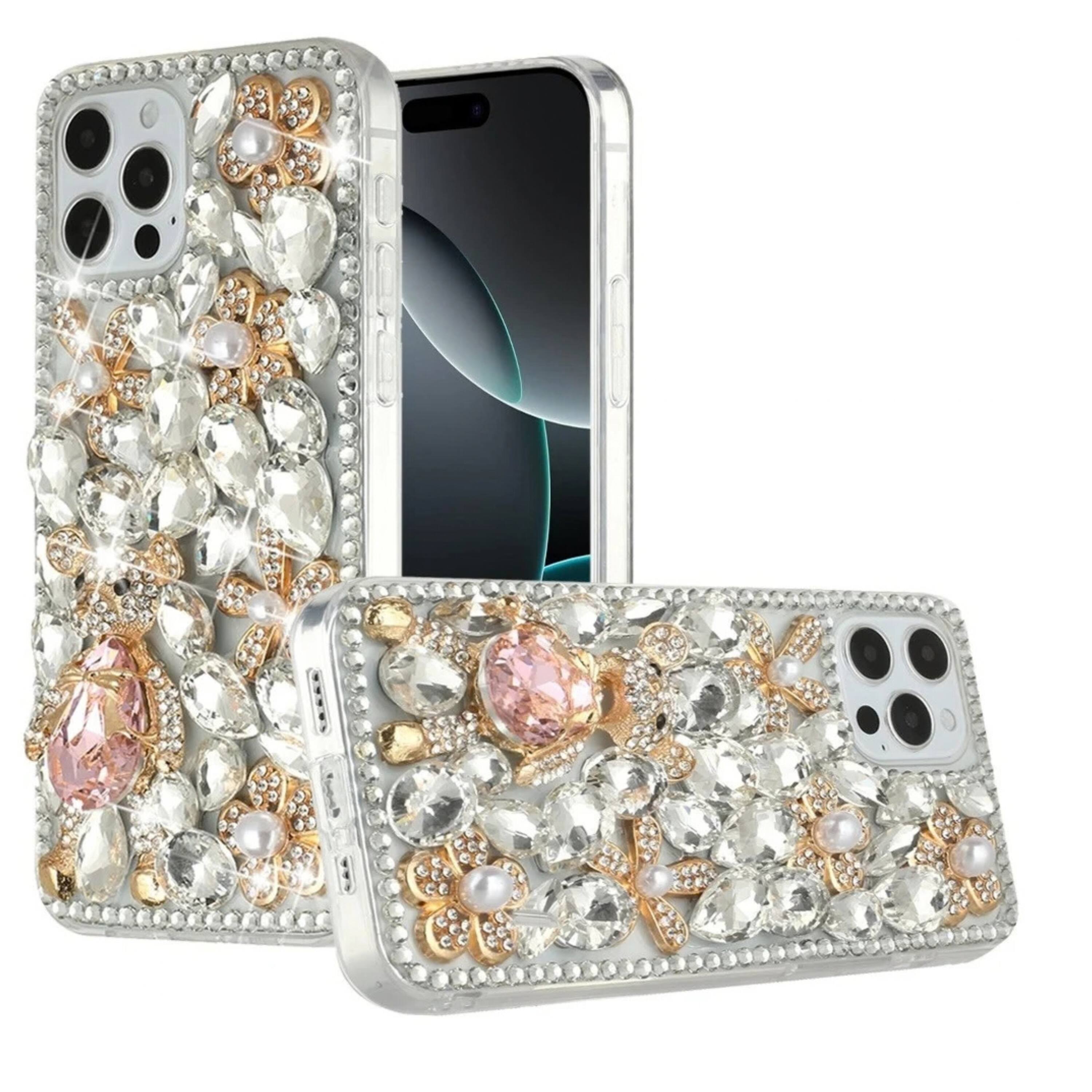 Kitcheniva Full Diamond 3D Jewel Ornament Phone Case With Tempered ...
