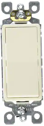 Leviton - S16-05601-2TS Decora Grounding Rocker Switch, 120 VAC, 15 A, Single-Pole - Light Almond
