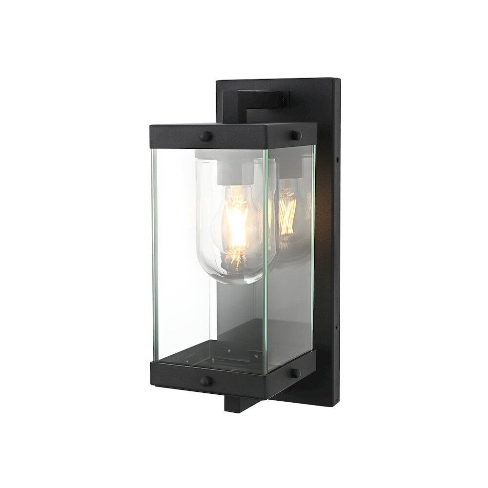 Angle. Elegant Lighting - Keaton 6 Inch Outdoor Wall Sconce In Black - Black.