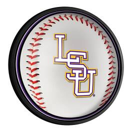 The Fan-Brand - LSU Tigers Baseball 18'' Round Slimline Illuminated Wall Sign - Multicolor