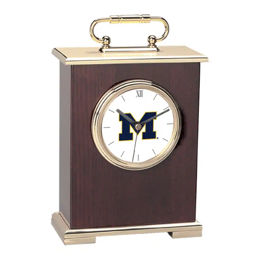 Front. Jardine - Gold Michigan Wolverines Carriage Clock - Gold.