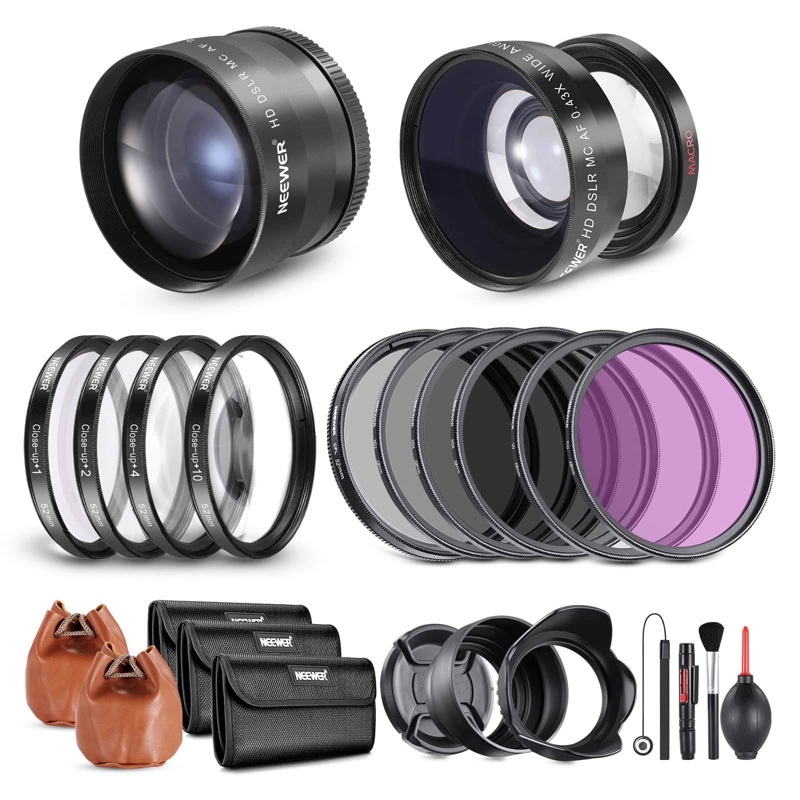 Neewer - 52mm Wide/Tele/Macro + ND/UV/CPL/FLD Set