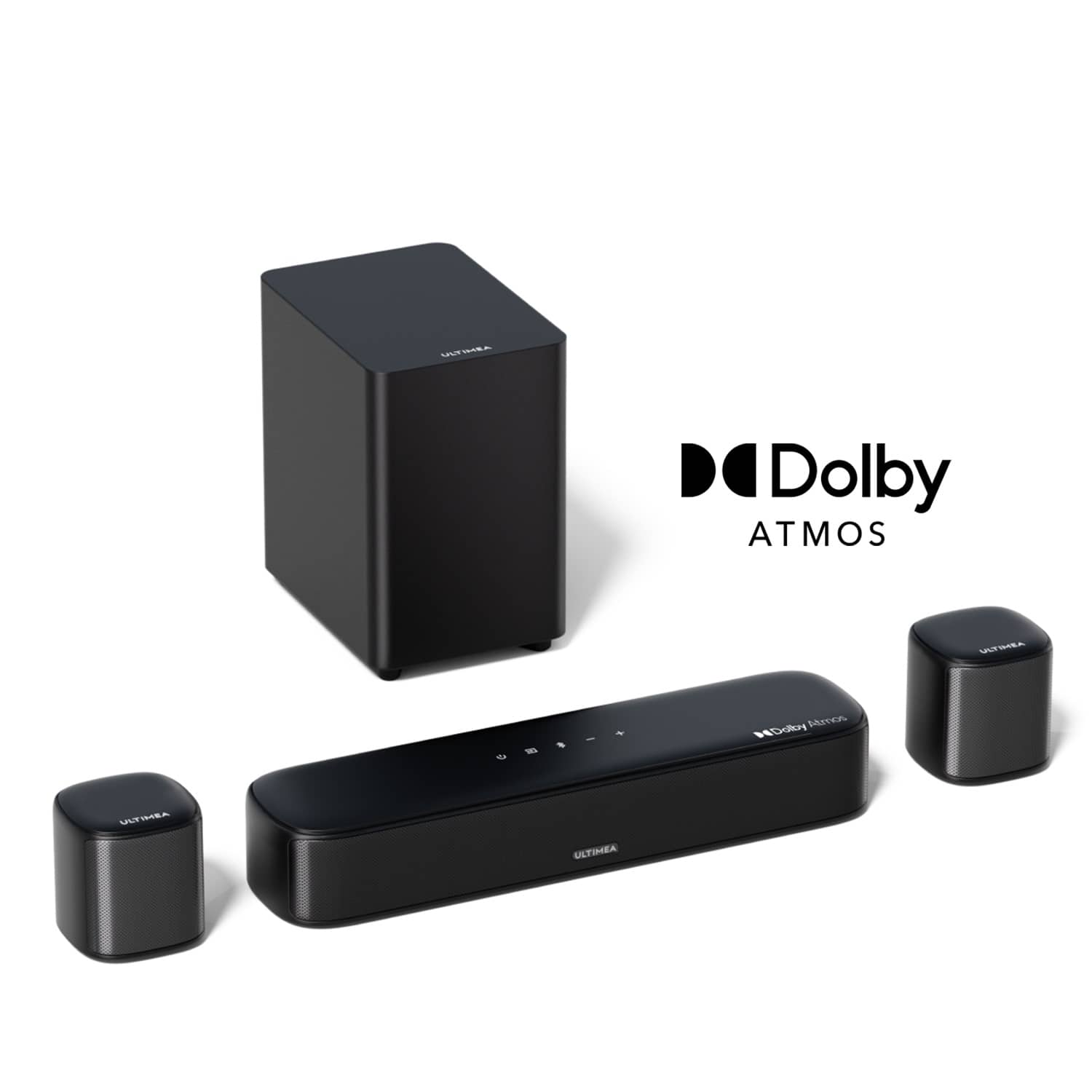 Ultimea - Aura A50 5.1ch Sound Bar Dolby Atmos, Surround Sound System for TV, HDMI/Bluetooth, 280W - Black