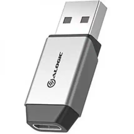 Front. Alogic - Alogic Ultra USB-A to USB-C Mini Adapter - 1 x USB 3.2 (Gen 1) Type A - Male - 1 x USB 3.2 (Gen 1) Type C - Female - Black.