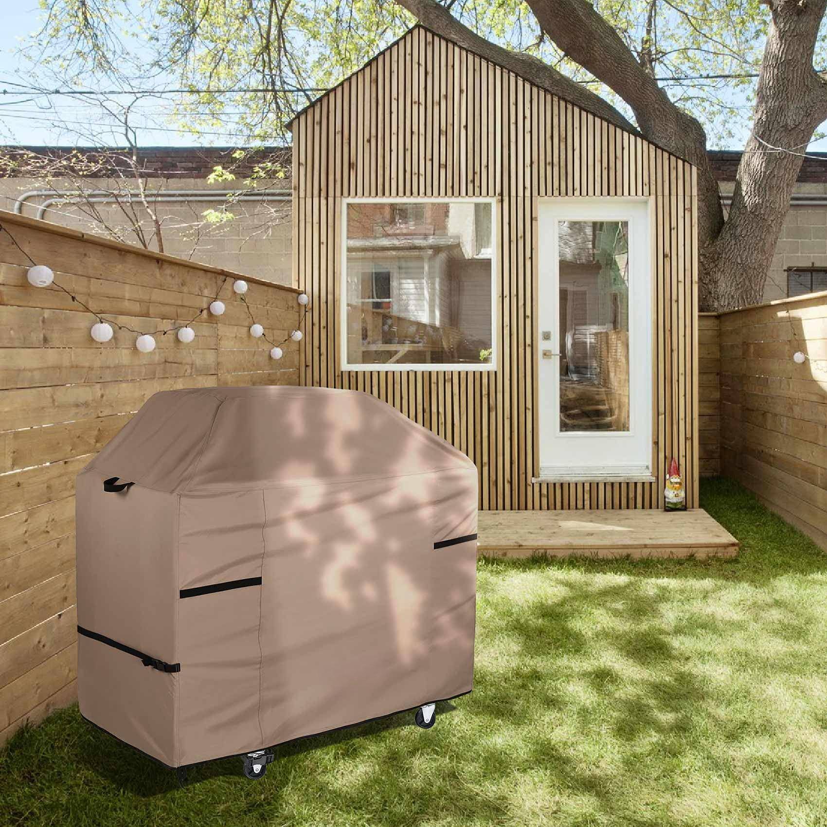 Alt View 3. Fabibe - Waterproof Grill Cover 52 Inch Heavy Duty Bbq For 2-4 Burners Outdoor Gas Barbecue p General to fit most 2-4 burner g... - Brown 64"(L)x24"(W)x45"(H).