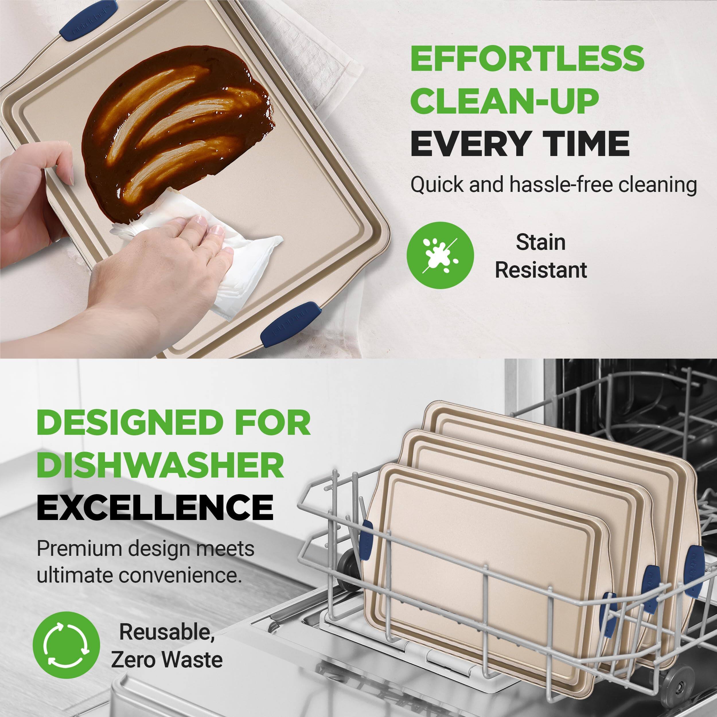 EFFORTLESS CLEAN-UP EVERY TIME  
Quick and hassle-free cleaning  
Stain Resistant  

DESIGNED FOR DISHWASHER EXCELLENCE  
Premium design meets ultimate convenience.  
Reusable, Zero Waste