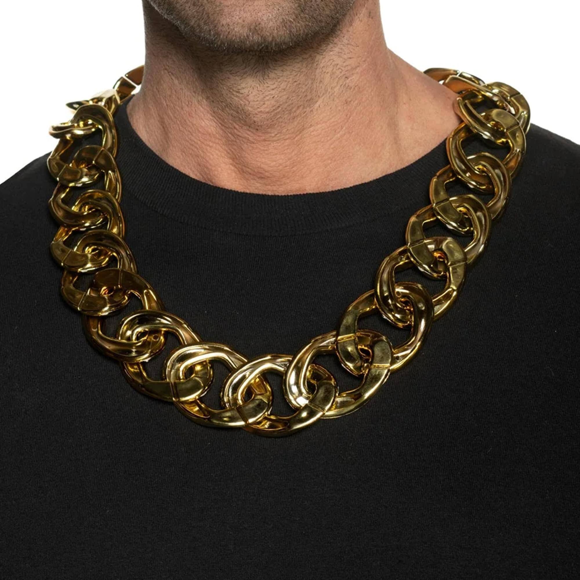 Alt View 1. Underwraps - Oversized Chunky Gold Chain Adult Costume Accessory - Gold.