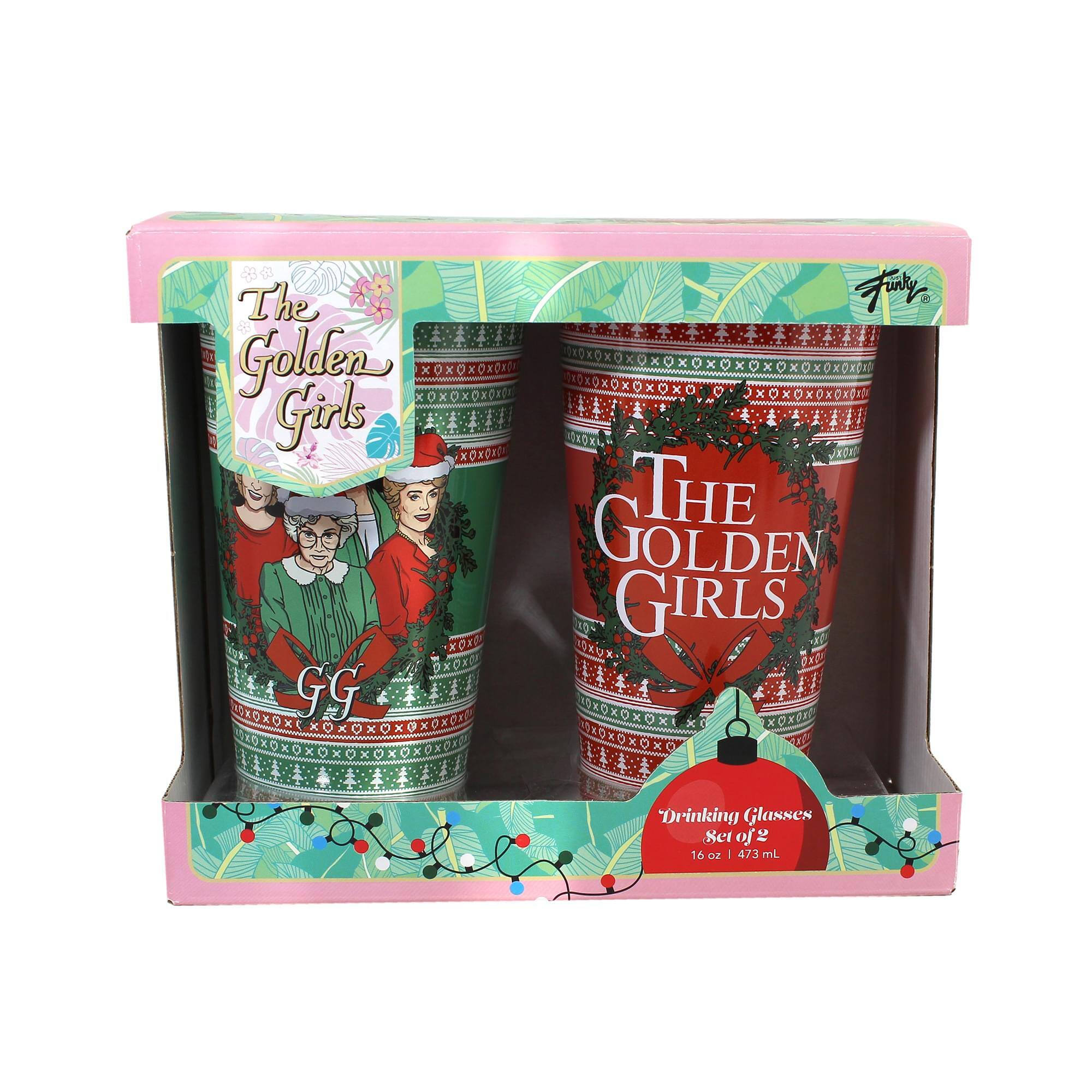 The Golden Girls VROX XXO  
THE GOLDEN GIRLS GG Drinking Glasses  
Set of 2  
16 oz | 473 mL