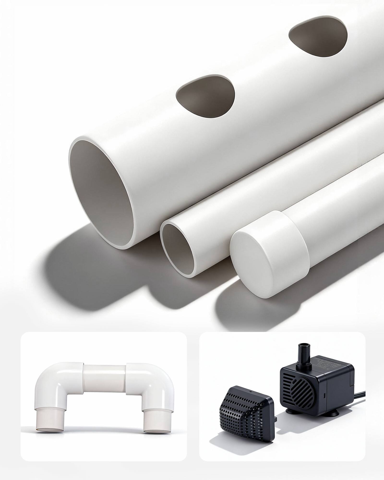 Left. VEVOR - Hydroponics Growing System Kit, 3-Tier 108 Sites UPVC Pipe Hydroponic Grow Kit with Timed Irrigation - White.